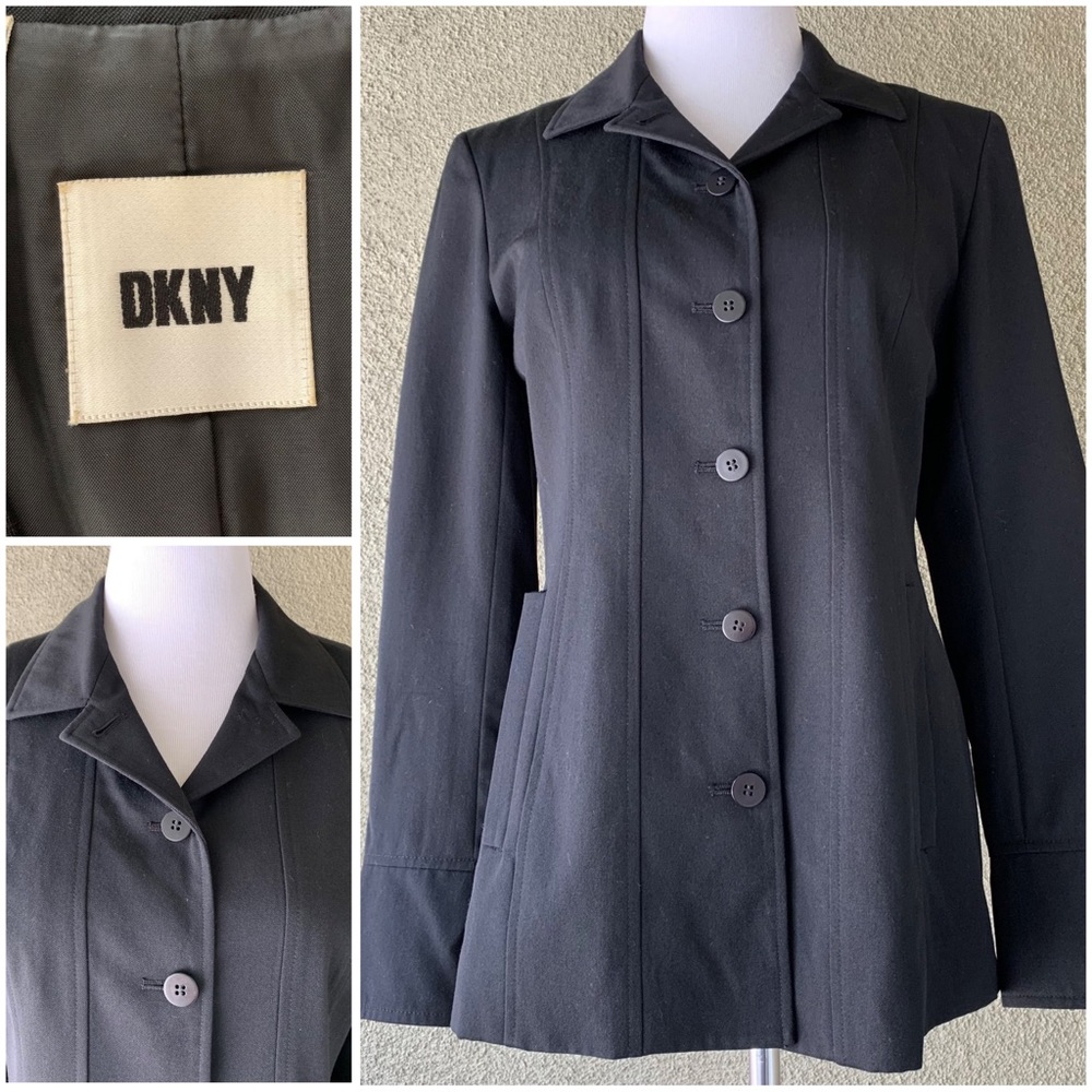 “DKNY” Black Wool Blend Jacket size 6